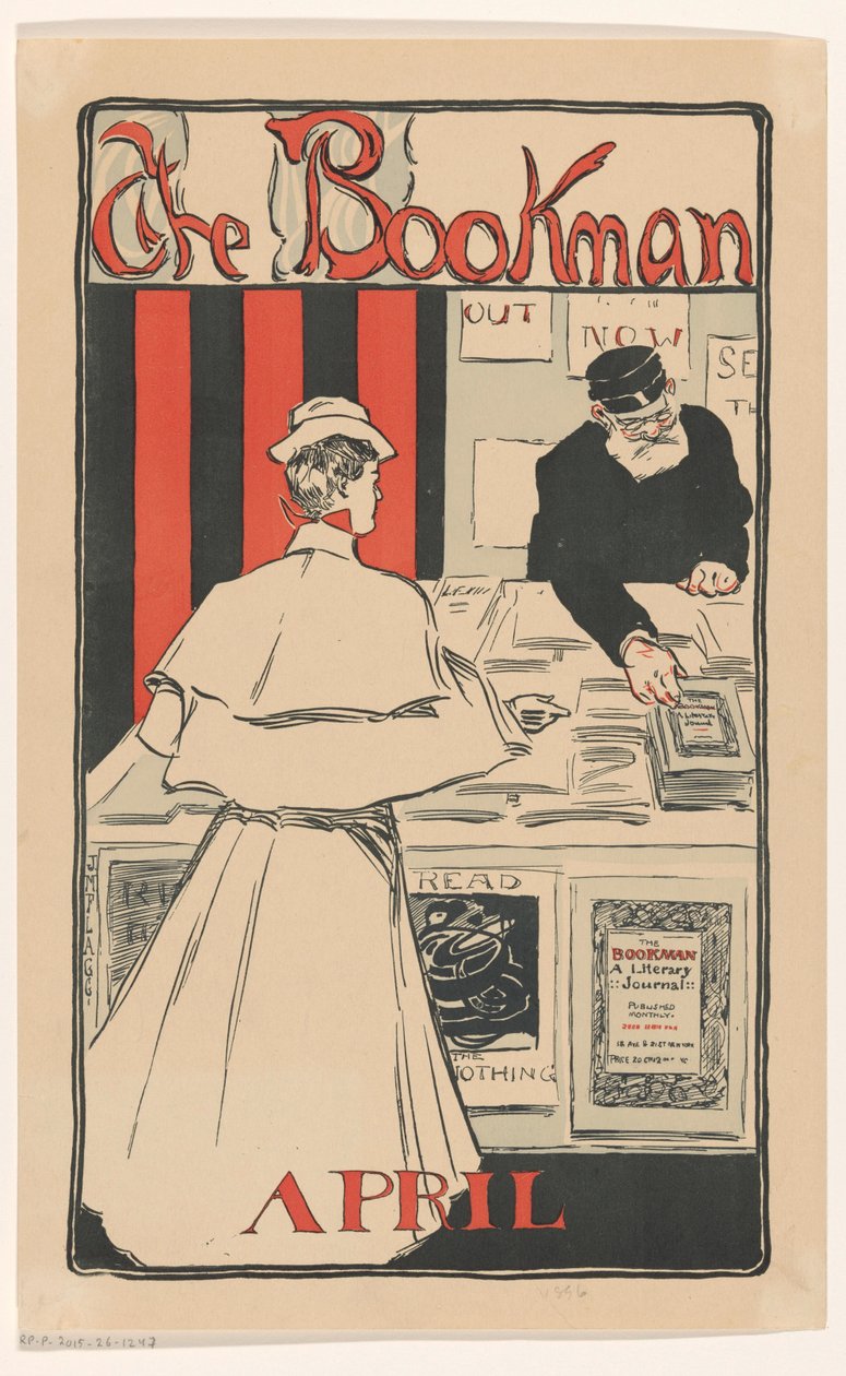 Manifesto pubblicitario per il numero di aprile 1896 della rivista The Bookman da Anonymous