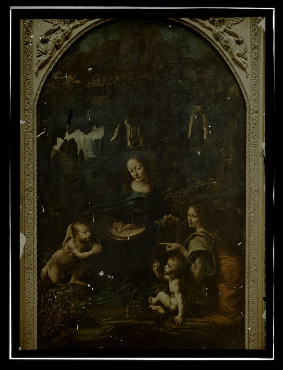 Riproduzione di Leonardo da Vinci, Vergine delle rocce, Louvre da Anonymous