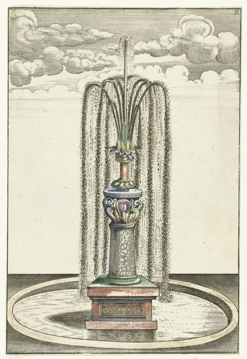 Bacino rotondo con colonna corta (Architectura Curiosa Nova) da Anonymous