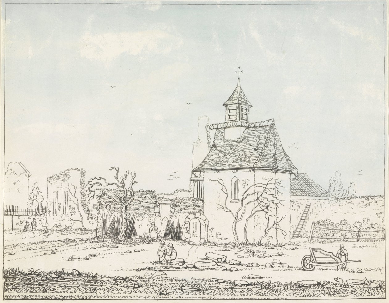 Rovine di Hougoumont (serie: Sette tavole di Waterloo e dintorni) da Anonymous