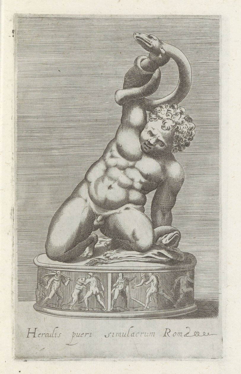 Scultura del giovane Ercole in lotta con un serpente (Sculture antiche a Roma) da Anonymous