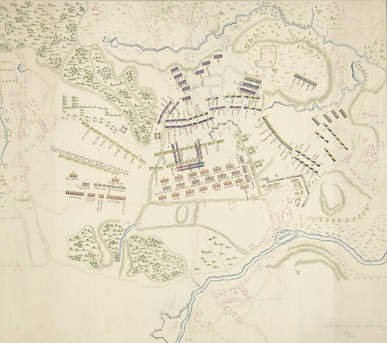 Formazioni di battaglia nella battaglia di Fontenoy, 1745 da Anonymous