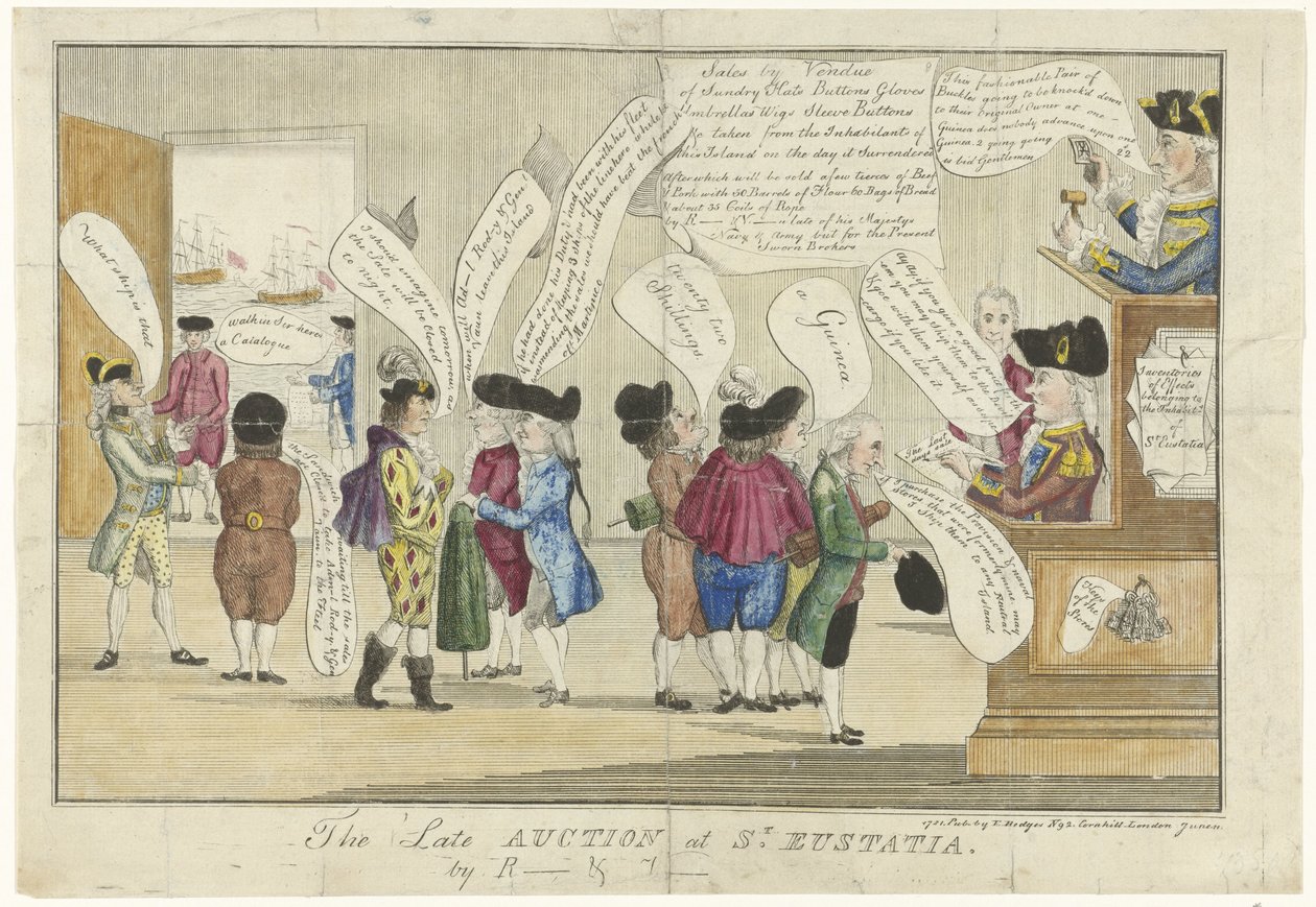 Caricatura degli inglesi a Sint-Eustatia, 1781 da Anonymous