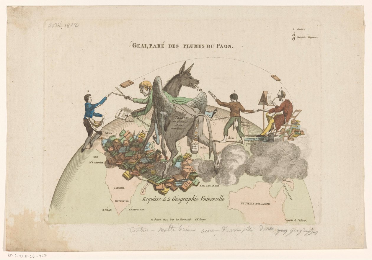Caricatura della Géographies Universelle di Conrad Malthe-Brun da Anonymous