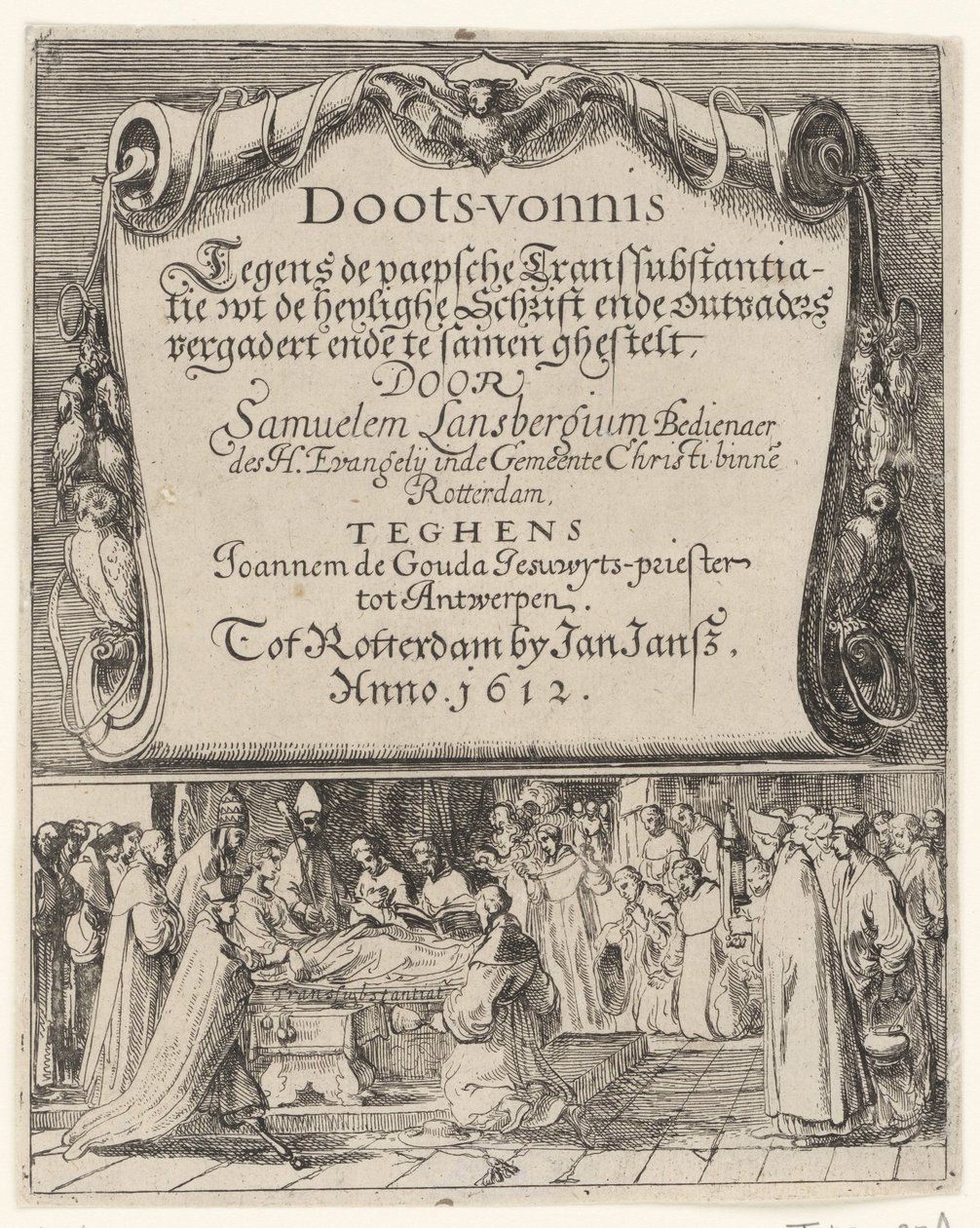 Caricatura della dottrina della transustanziazione romana, 1612 da Anonymous