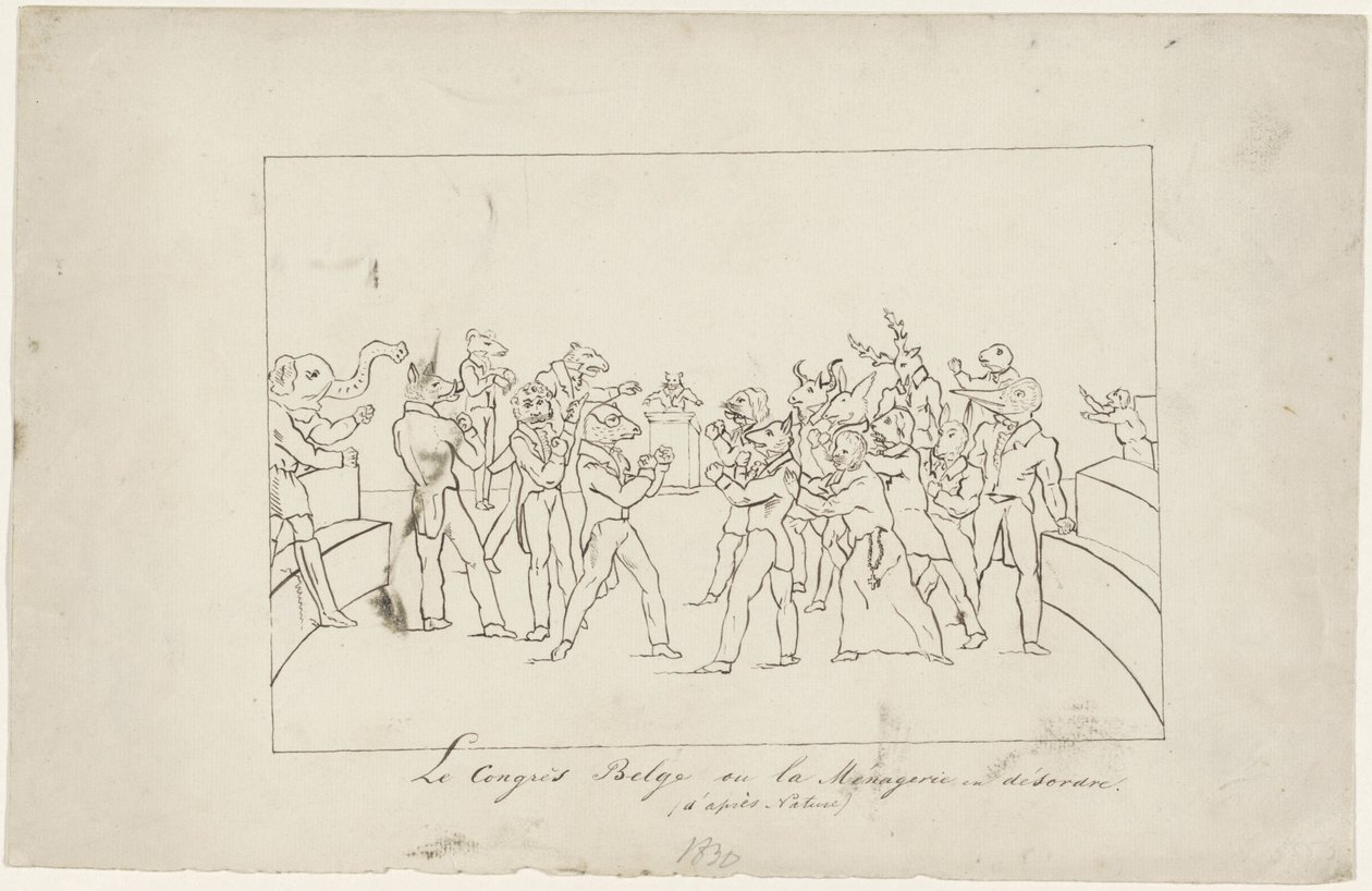 Caricatura del disaccordo nel Congresso Nazionale Belga sulla scelta di un re, 1831 da Anonymous