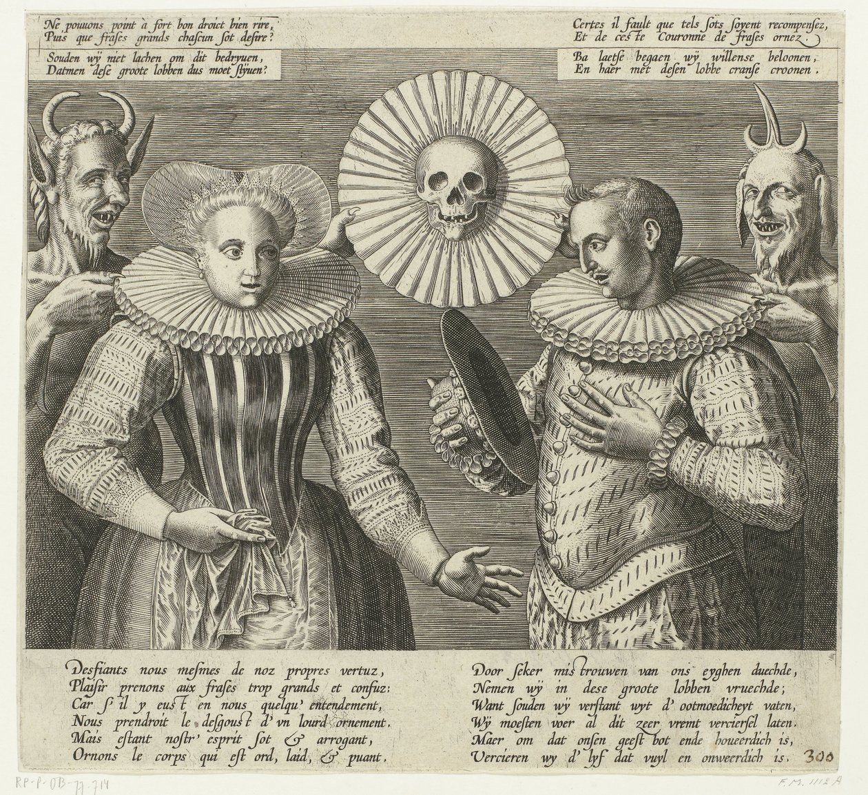 Caricatura del colletto rigido, ca. 1600 da Anonymous