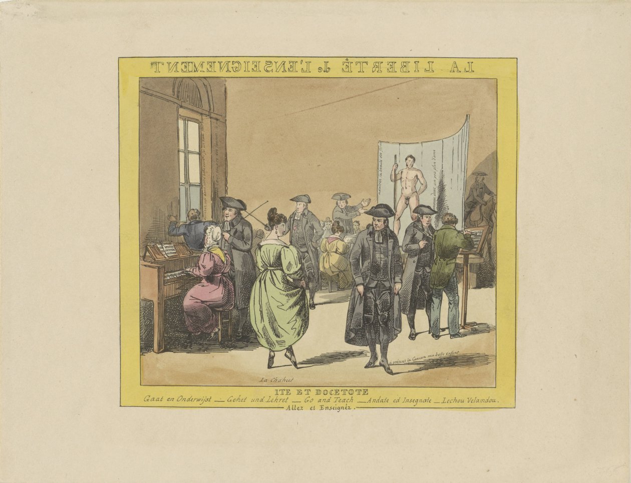 Caricatura sulla libertà di insegnamento, 1828 da Anonymous