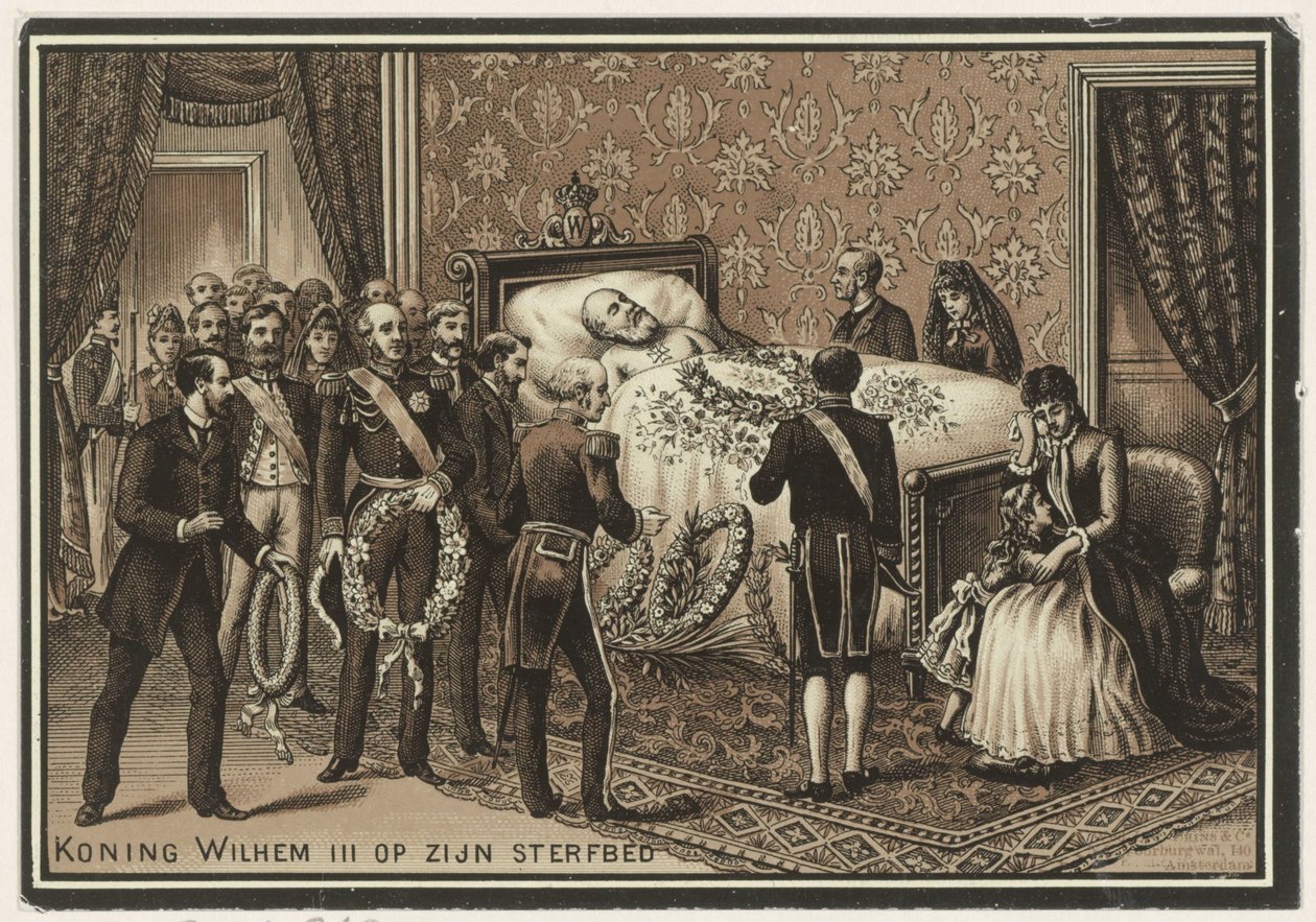 Letto di morte di Guglielmo III, re dei Paesi Bassi da Anonymous
