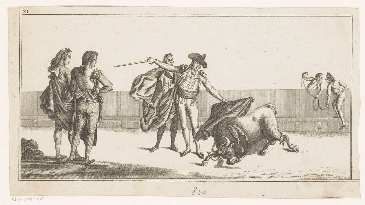 Toro trafitto da un matador (Coleccion de las principales suertes de una corrida de toros) da Anonymous