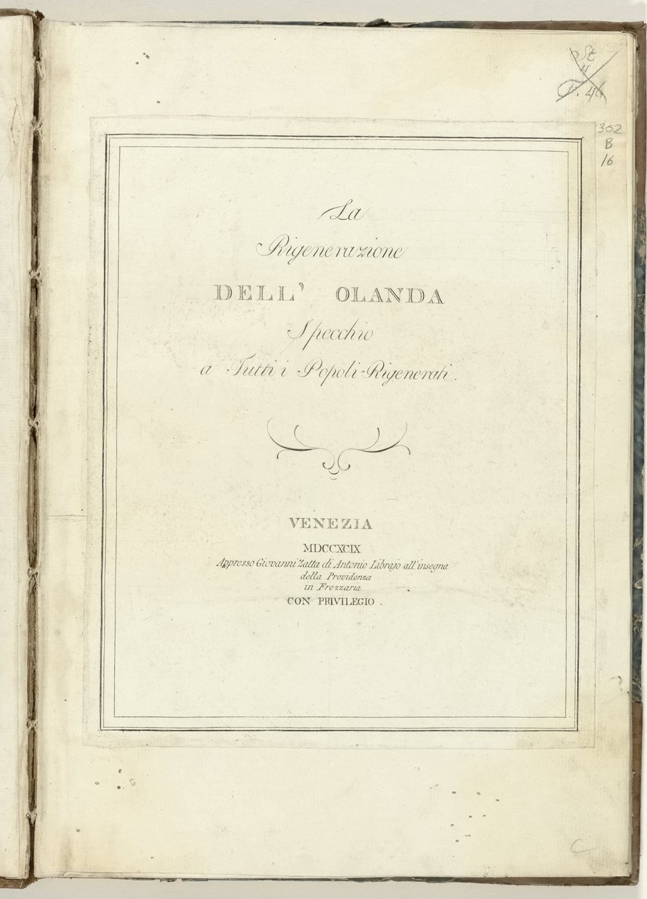 Pagina del titolo per: La rigenerazione dell