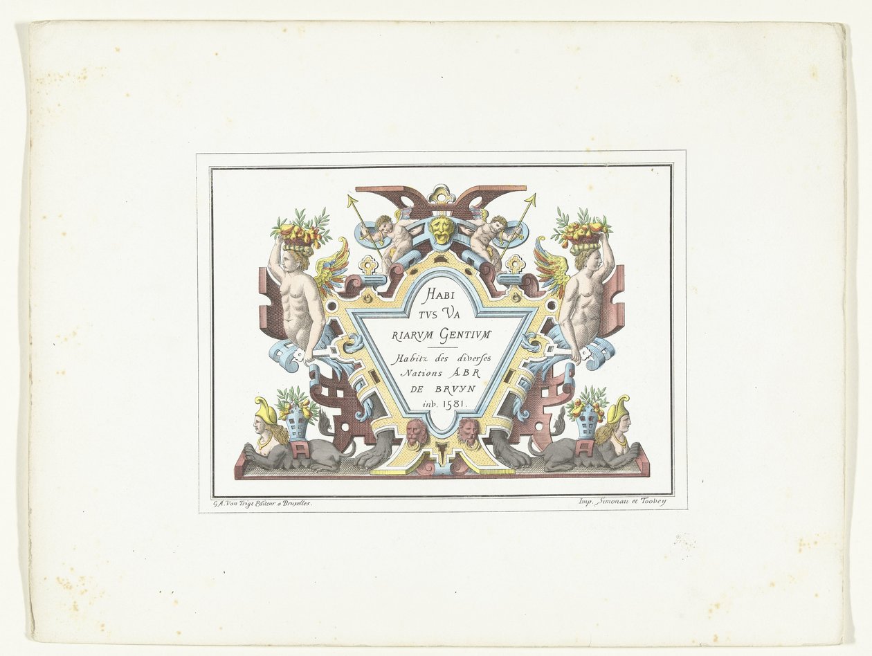 Frontespizio per la serie di stampe di costumi in facsimile Habitus Variarum Gentium da Anonymous