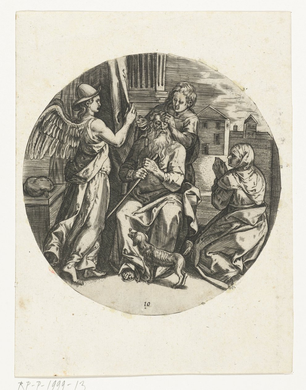 Tobia guarisce il cieco Tobit (Storia di Tobia) da Anonymous