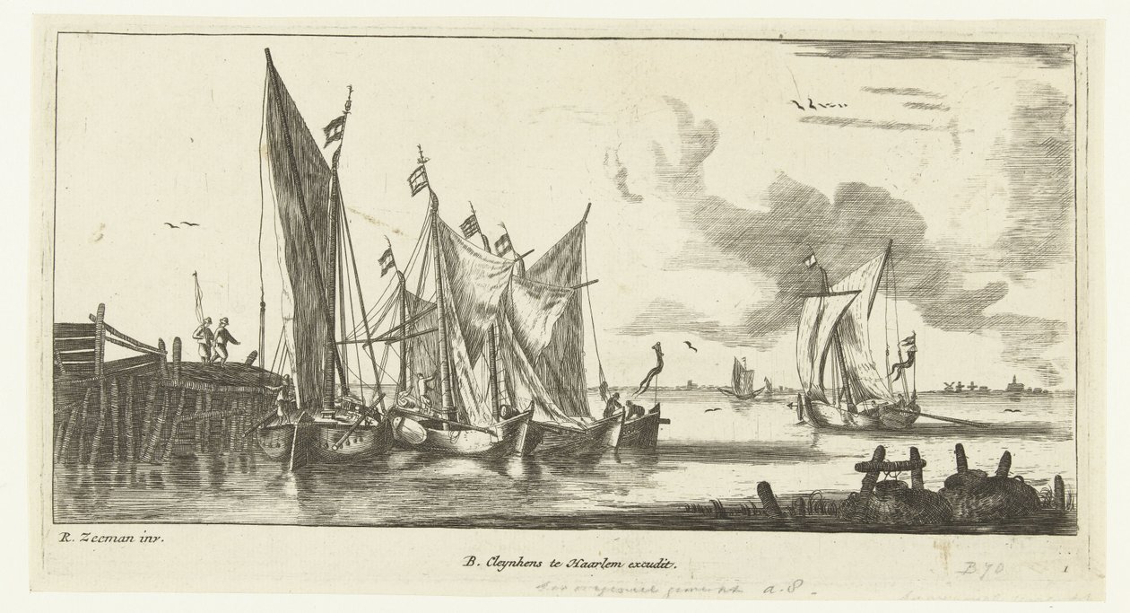 Barche da pesca di Spaarndam (Vedute marine e immagini di navi) da Anonymous