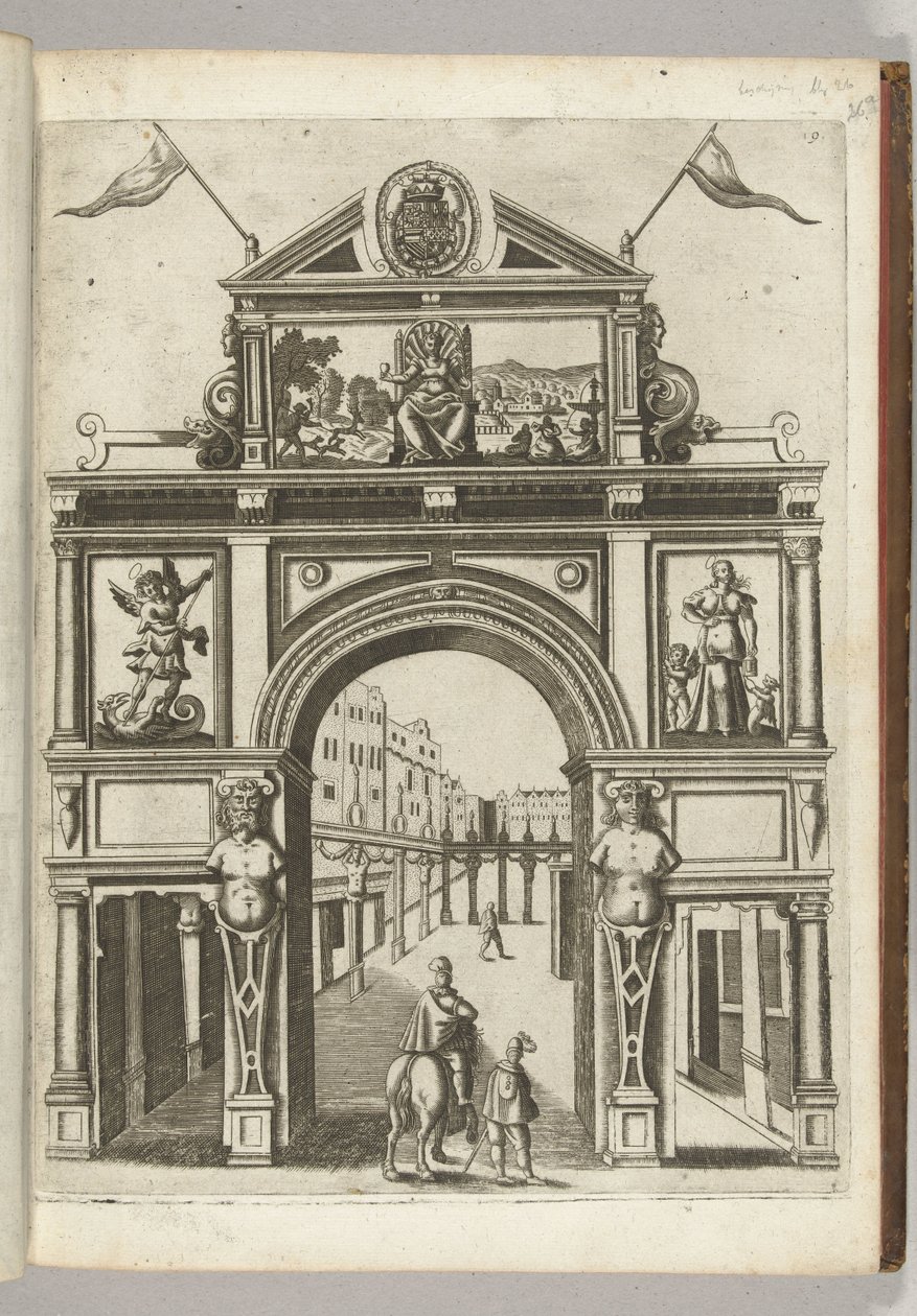 Arco di trionfo con la vergine cittadina, 1594 da Anonymous