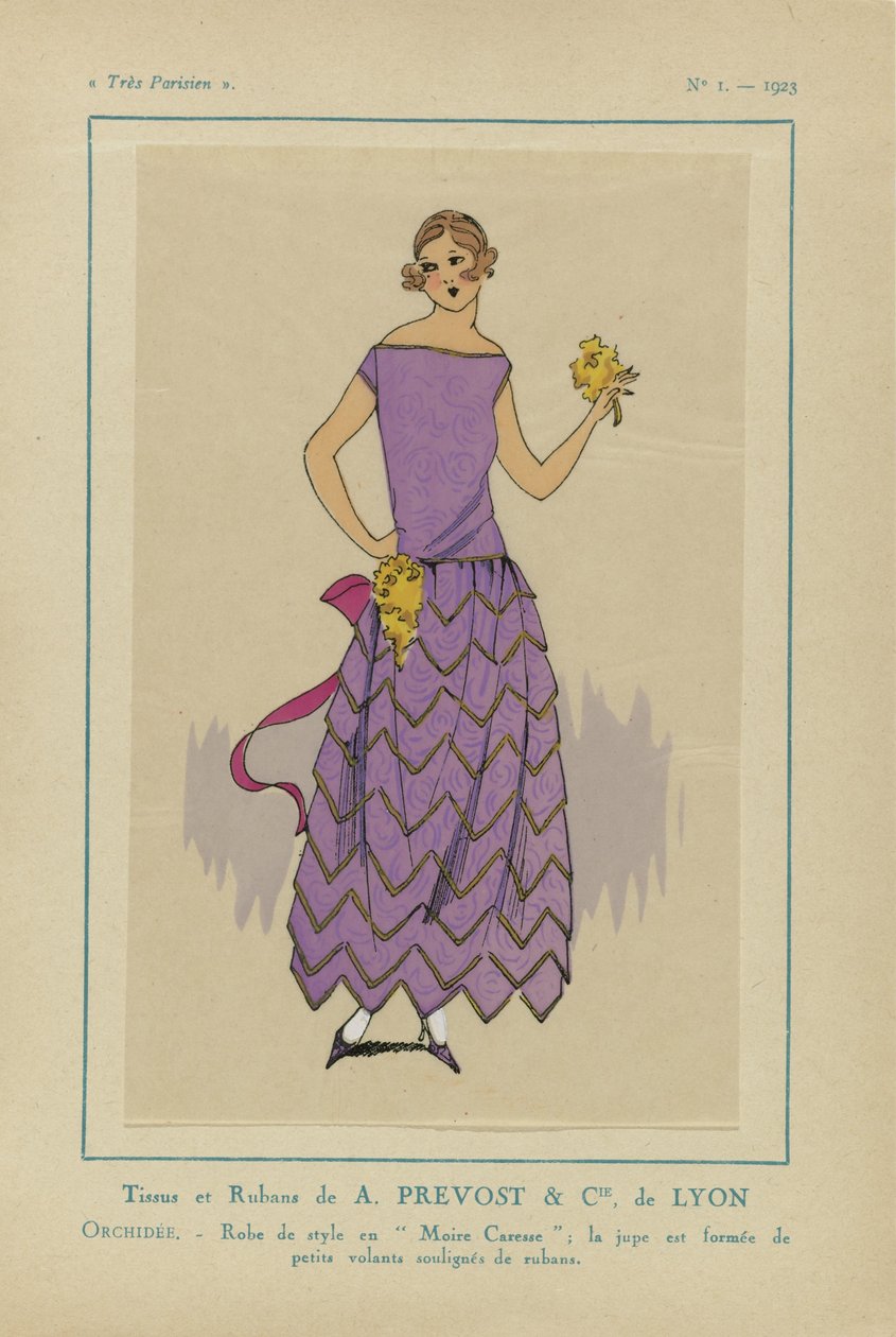 Très Parisien, 1923, No 1: Tessuti e nastri di A. Prevost... da Anonymous
