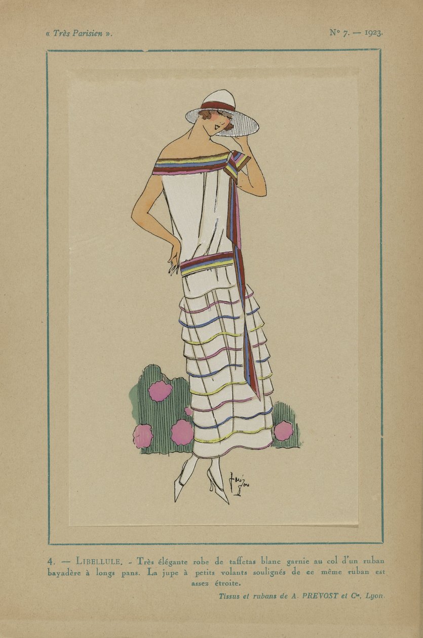 Très Parisien, 1923, No 7: 4.- LIBELLULE. - Très élégante robe de taffetas da Anonymous