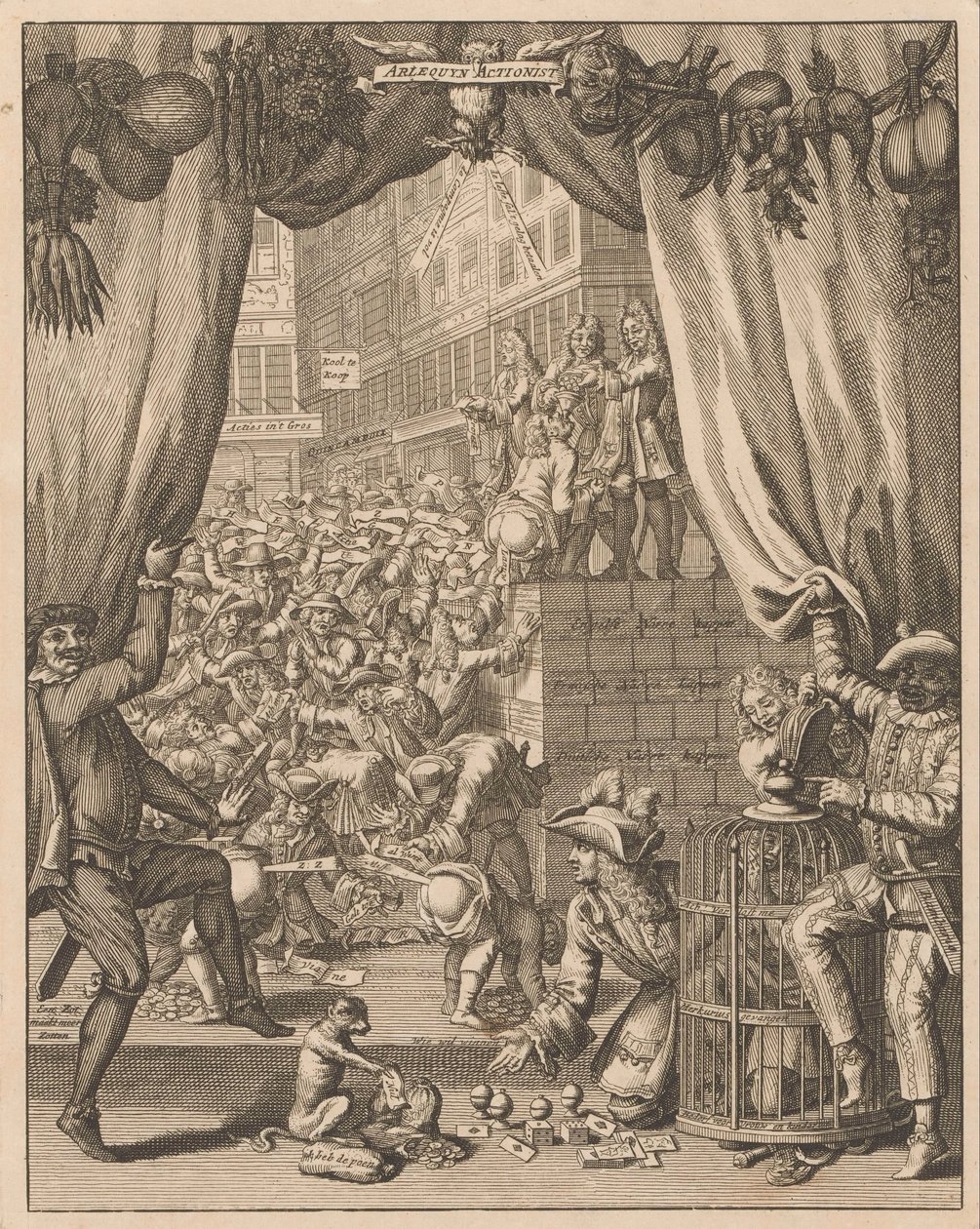 Spiegazione della tavola Harlekijn Actionist, 1720 da Anonymous
