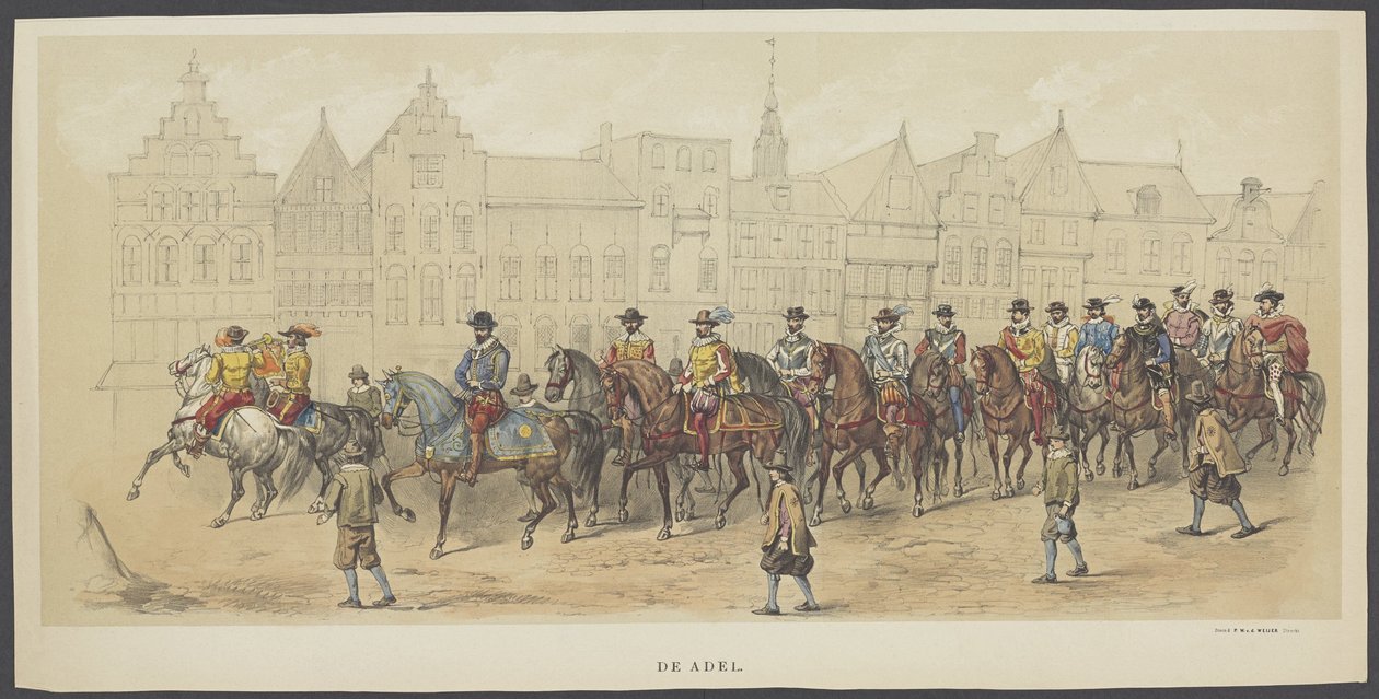 Mascherata di Utrecht, tavola a: la nobiltà, 1856 da Anonymous