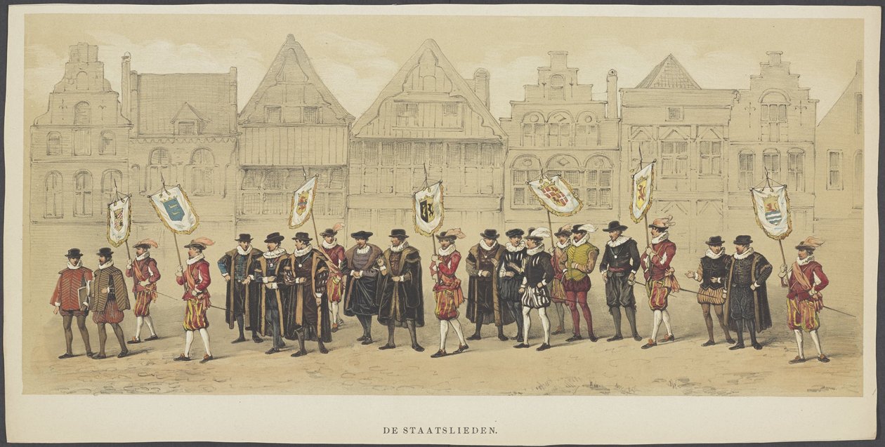 Mascherata di Utrecht, lastra c: statisti, 1856 da Anonymous