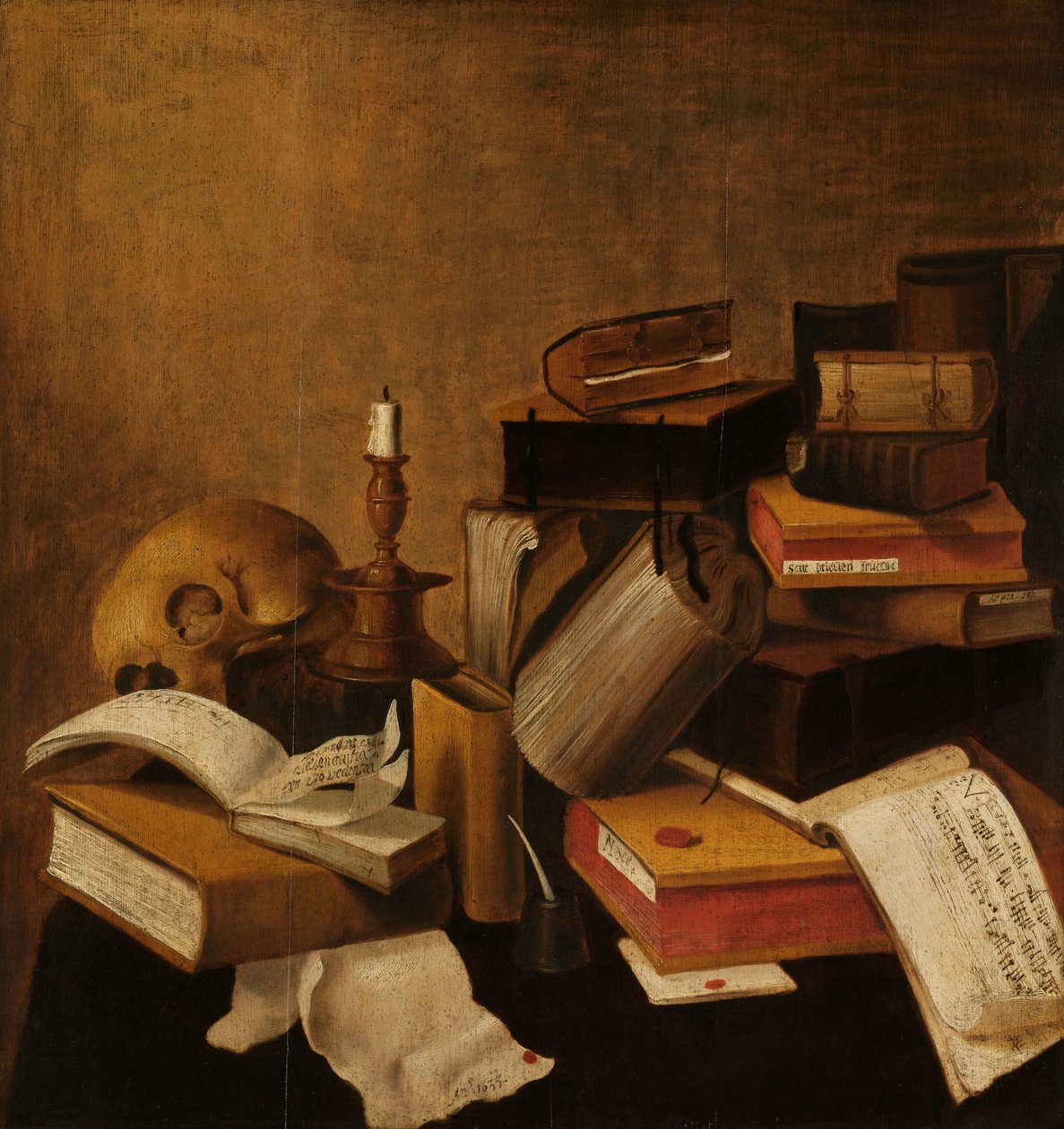 Vanitas Natura morta con libri da Anonymous