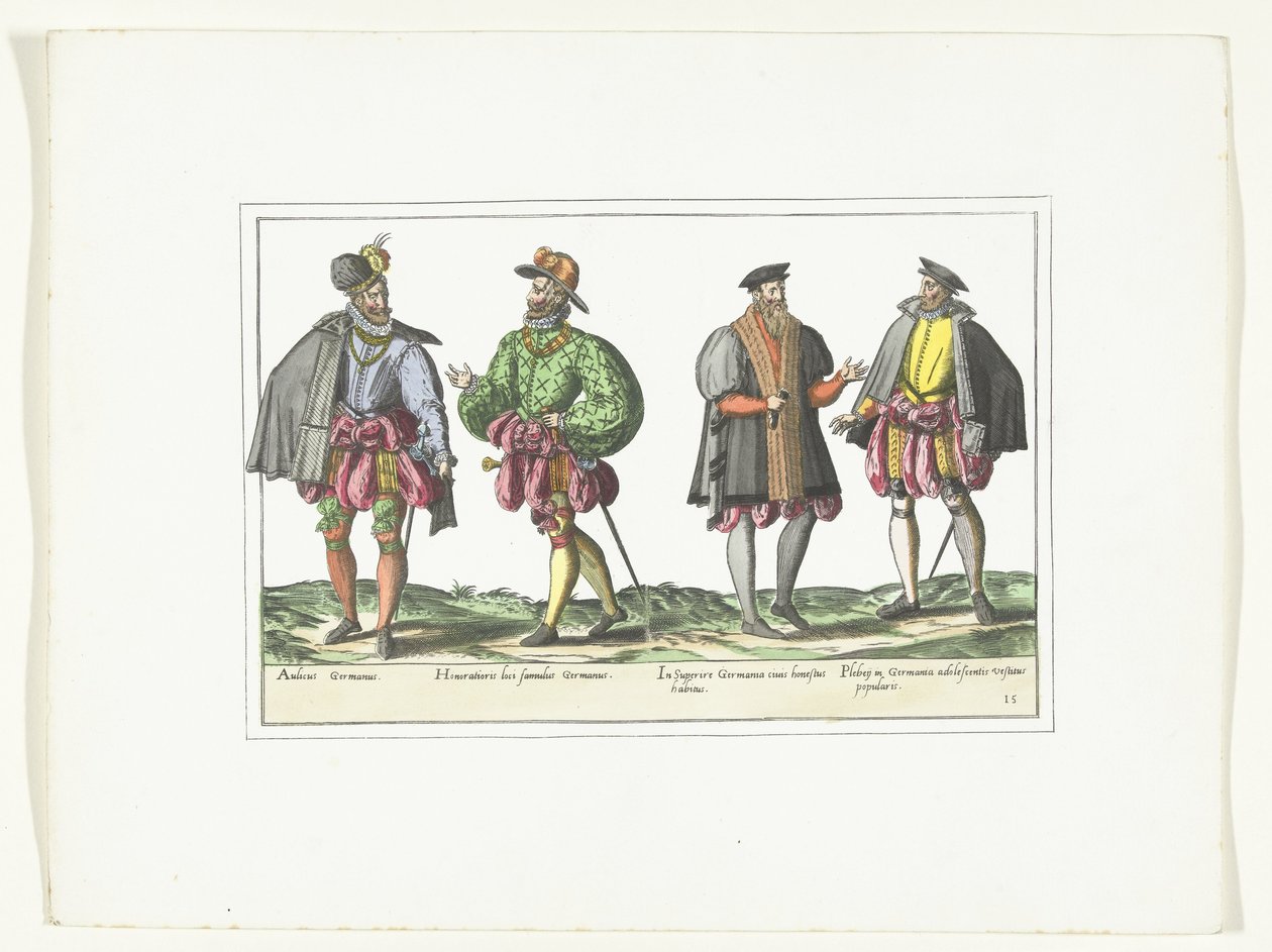 Quattro uomini vestiti secondo la moda tedesca, ca. 1580 da Anonymous