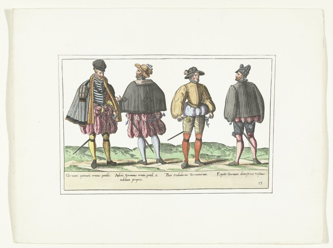 Quattro uomini vestiti secondo la moda tedesca, ca. 1580 da Anonymous