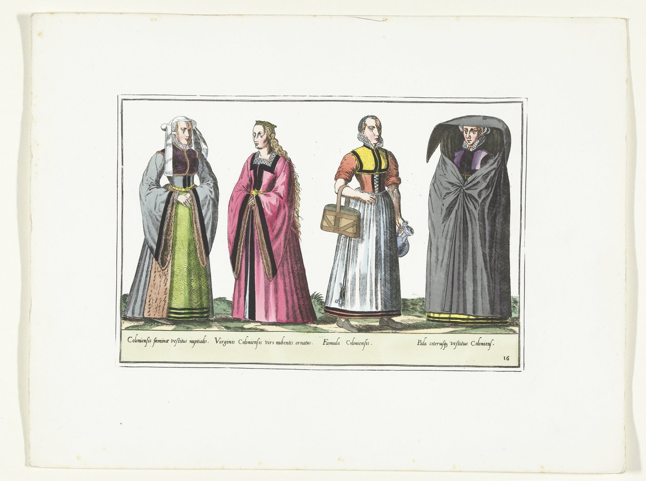 Quattro donne vestite secondo la moda tedesca, ca. 1580 da Anonymous