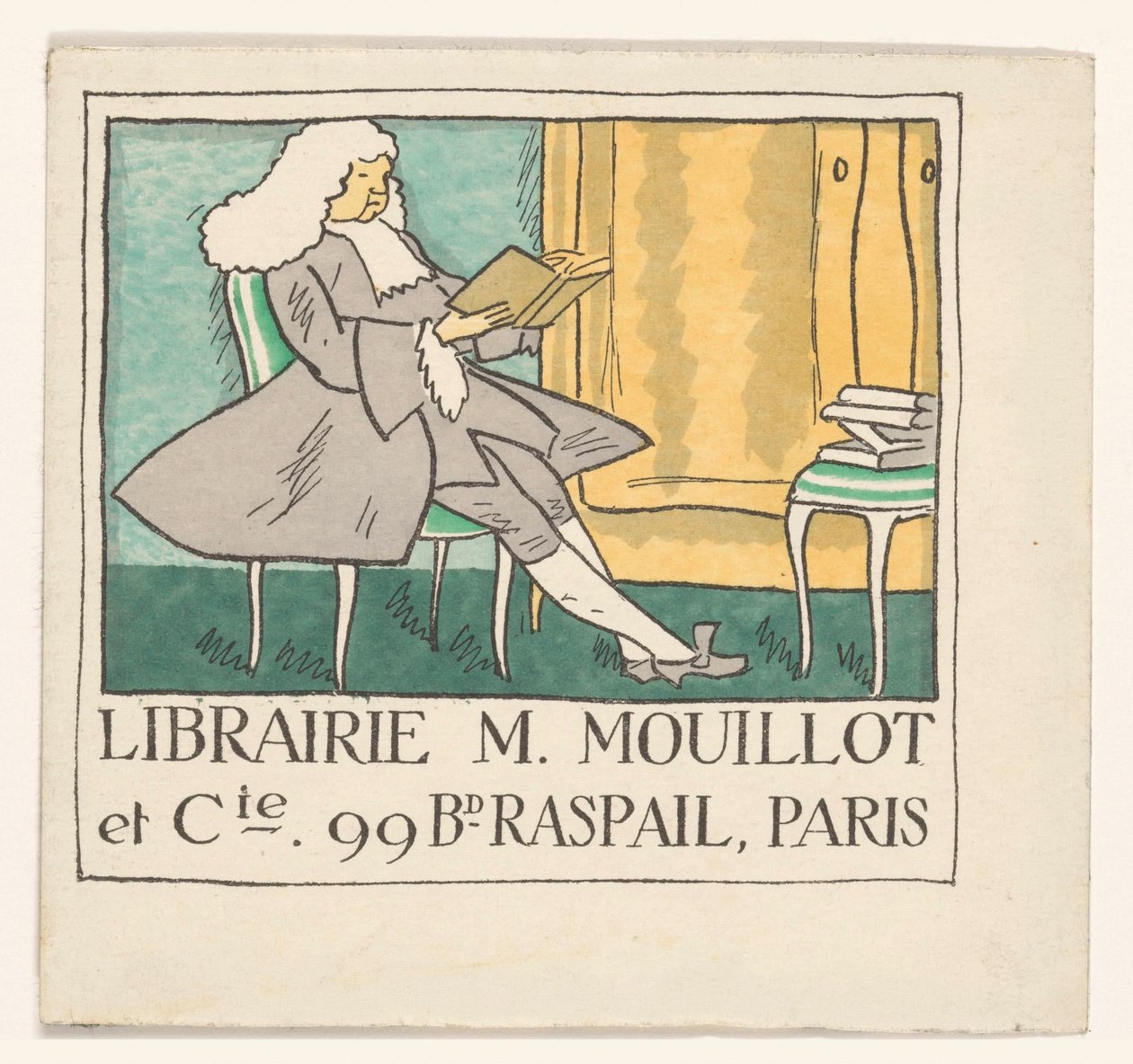 Biglietto da visita della libreria M. Mouillot et cie a Parigi da Anonymous