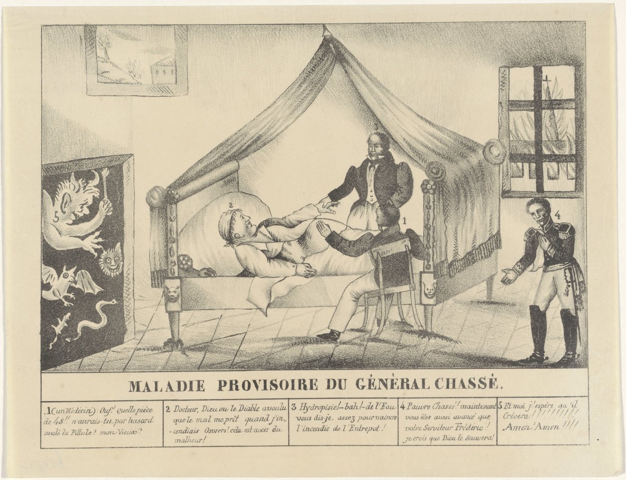 Letto di malattia del generale Chassé, 1830 da Anonymous