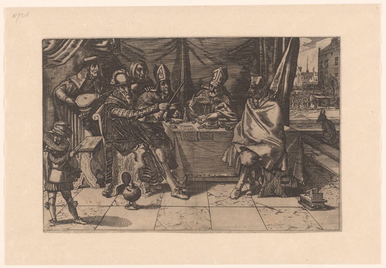 Stampa allegorica sulla tirannia di Alva (incompleta), 1618 da Anonymous