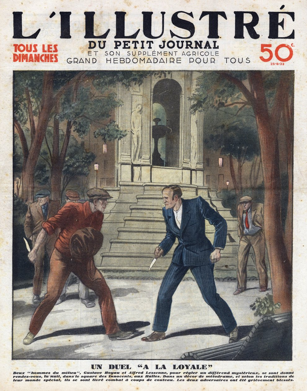 Un duello leale: Gustave Hoyau e Alfred Lessene si incontrarono di notte nella piazza des Innocents aux Halles e combatterono con un coltello da Anonymous Anonymous