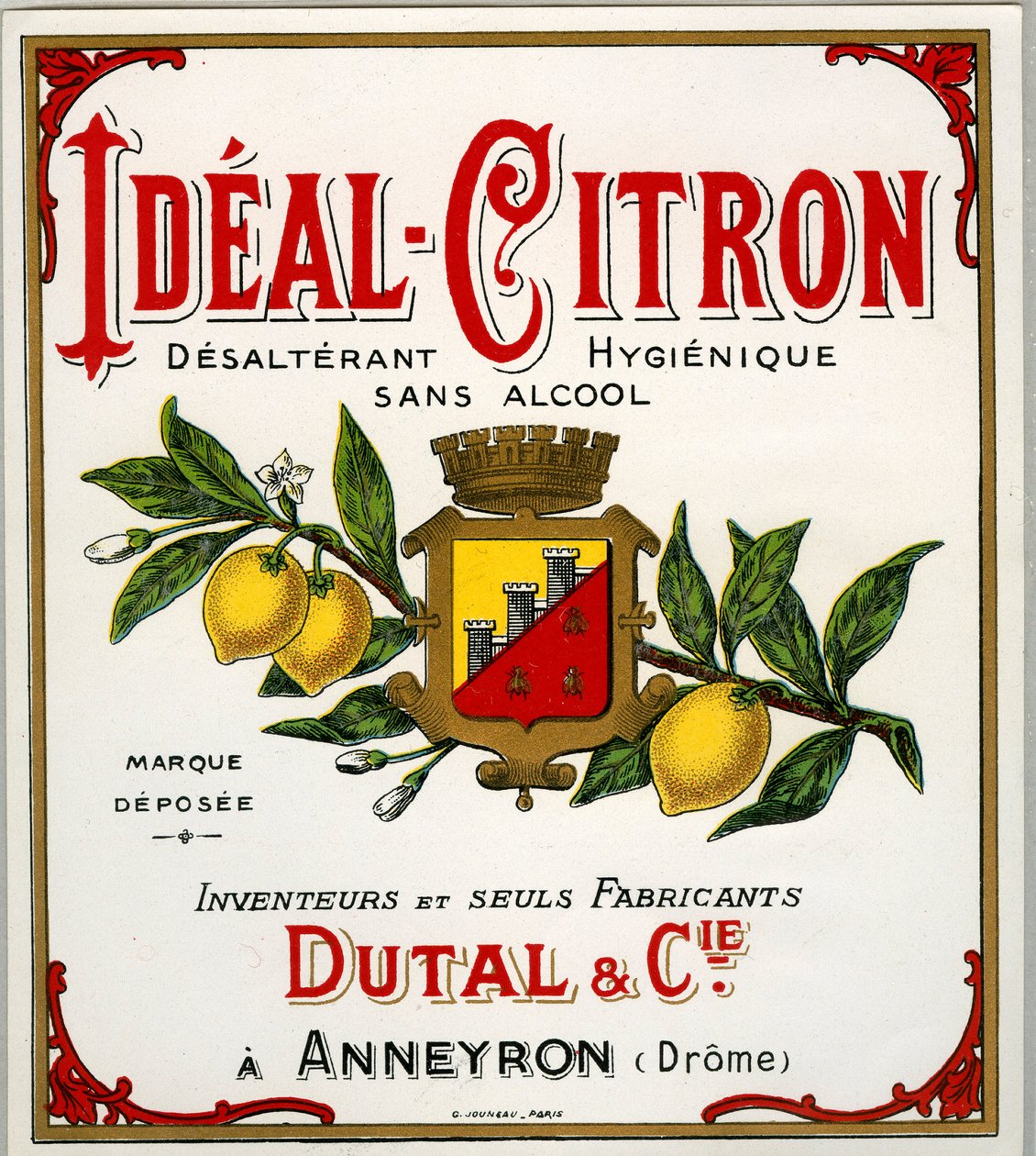 Pubblicità per una bevanda al limone francese chiamata ideal-lemon (cromolitografia) da Anonymous Anonymous