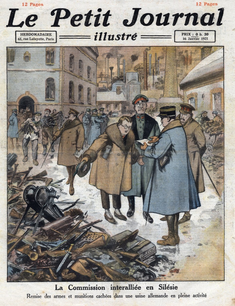 Dopo la guerra: Rivolta in Alta Slesia tra le comunità tedesche e polacche. La Commissione Interalleata interviene in Slesia e ritira le armi dalle fabbriche tedesche. Illustrazione tratta da “Le petit journal” da Anonymous Anonymous