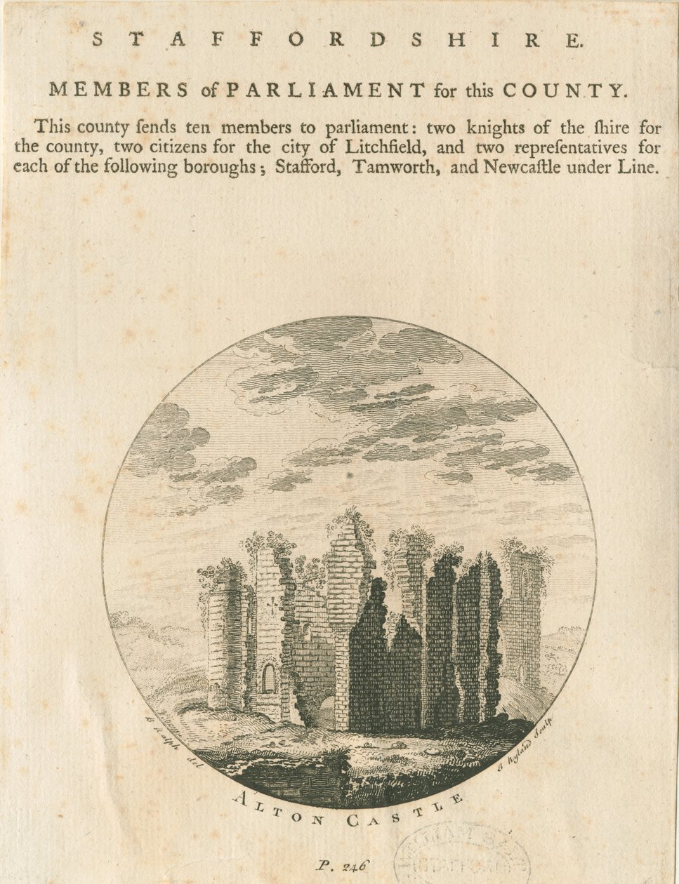 Castello di Alton: incisione, nd [?fine XVIII sec] da Anonymous Anonymous