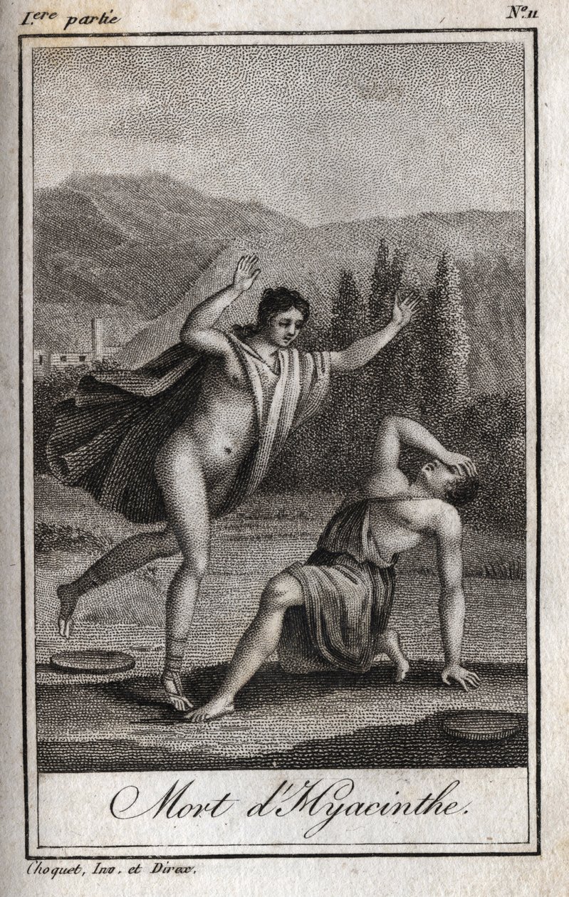 Apollo e Giacinto (Morte di Giacinto). Incisione del 1819 in 