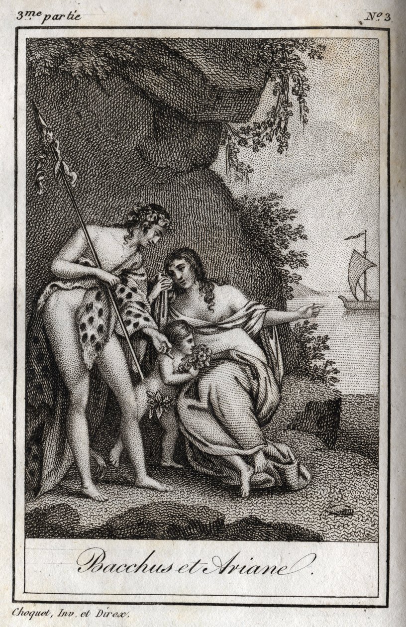 Bacco e Arianna. Incisione del 1819 in 