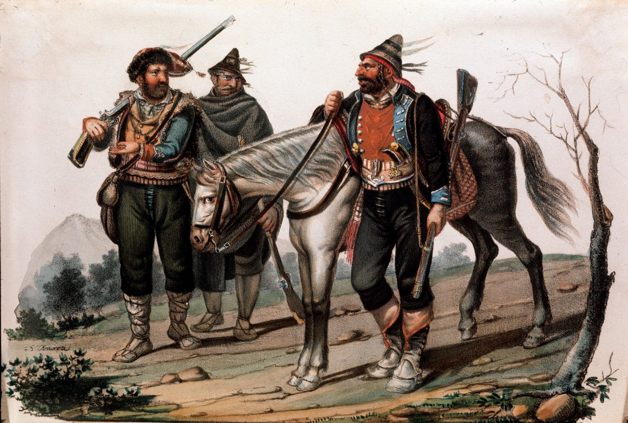 Brigantaggio in Calabria, Italia. Incisione del XIX secolo Collezione Privata da Anonymous Anonymous
