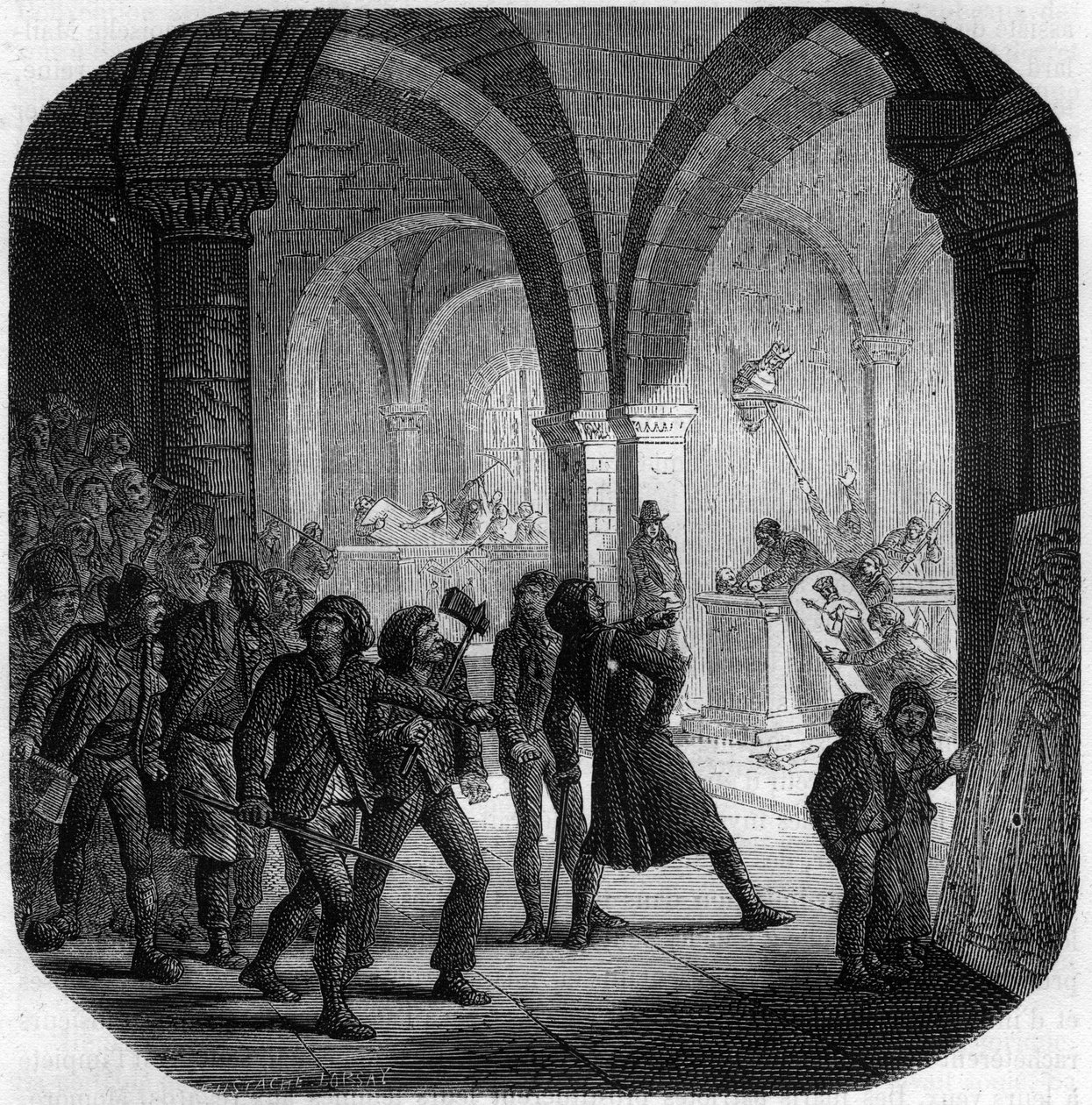 Distruzione delle tombe reali della monarchia francese nella Chiesa di Saint-Denis da Anonymous Anonymous