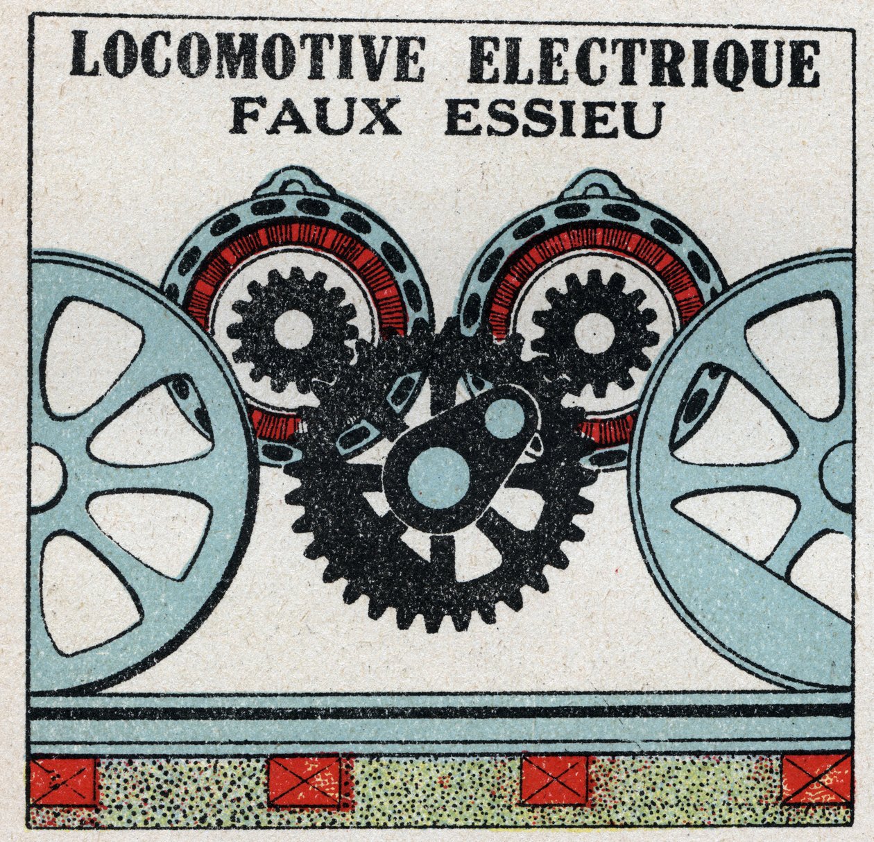 Ferrovie elettriche: falso asse di una locomotiva elettrica. Illustrazione anonima del 1925. Collezione privata. da Anonymous Anonymous