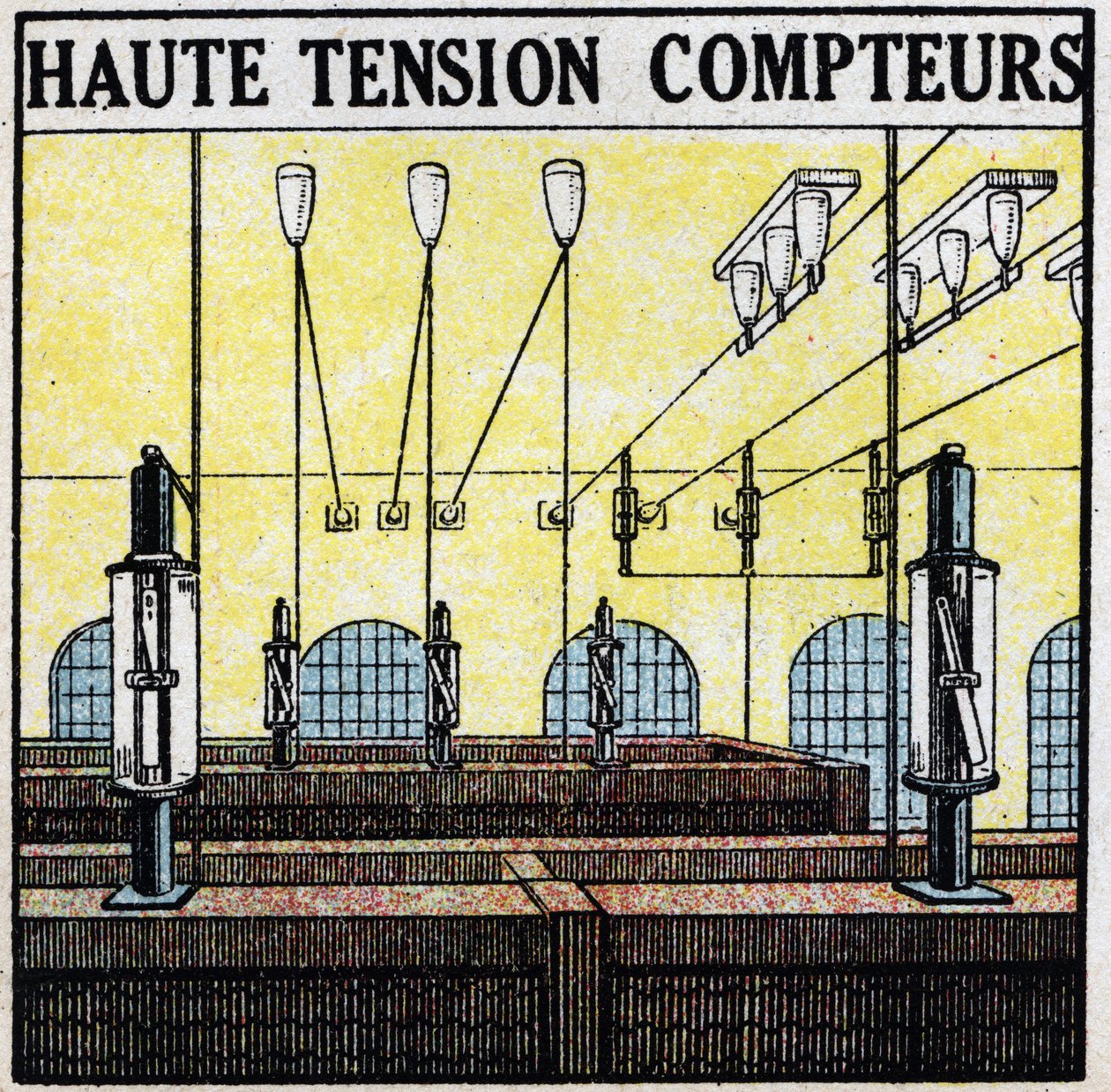 Linee elettriche: misuratori ad alta tensione. Illustrazione anonima del 1925. Collezione privata. da Anonymous Anonymous