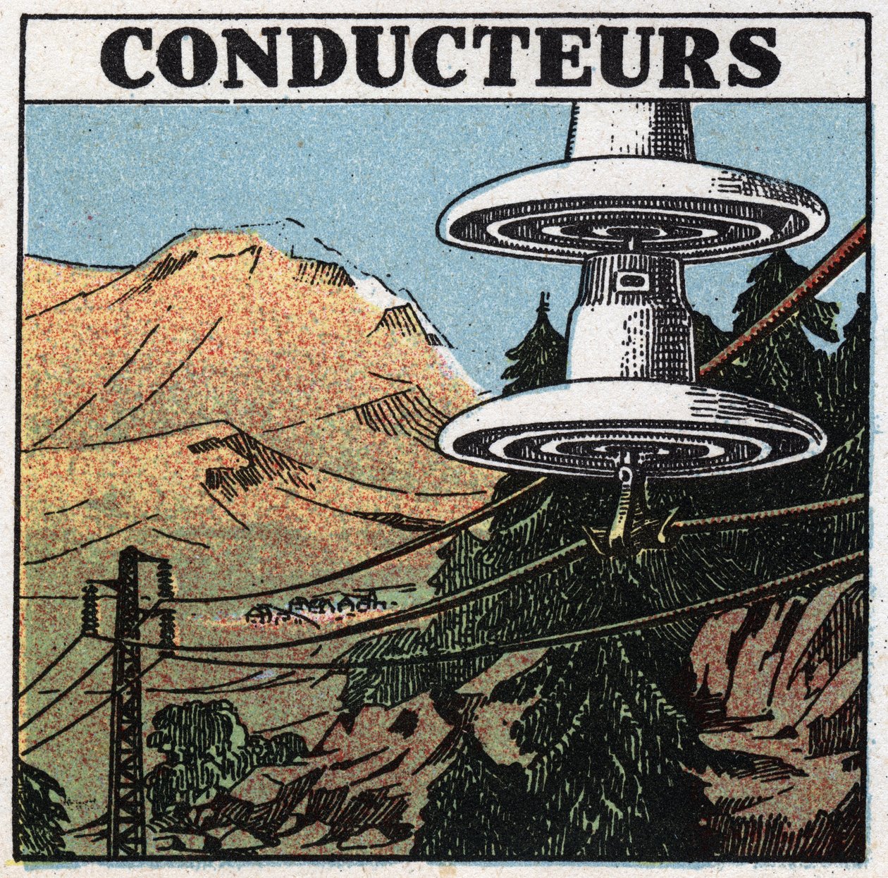 Fenomeni elettrici: conduttori di elettricità. Illustrazione anonima del 1925. Collezione privata. da Anonymous Anonymous