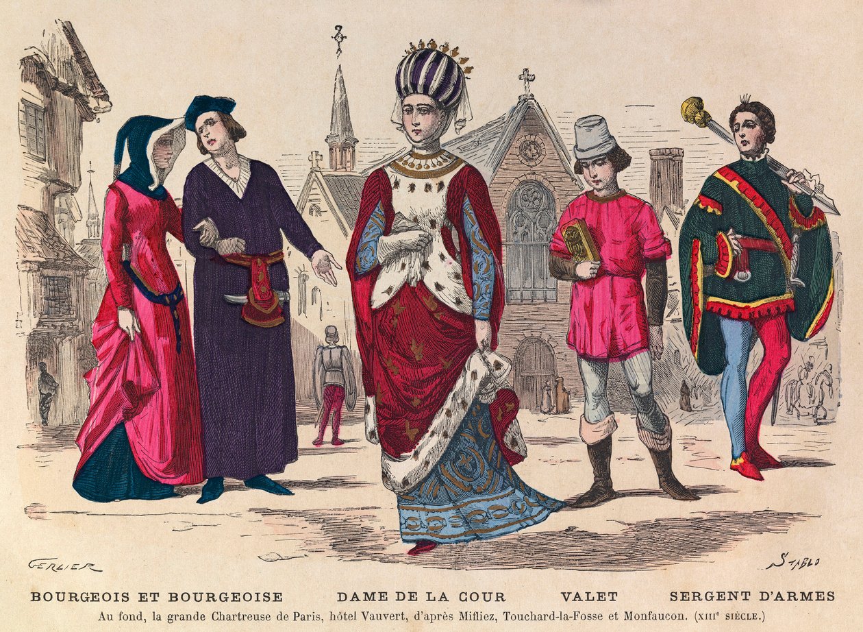 Borghese e borghese, dama di corte, valletto, sergente d