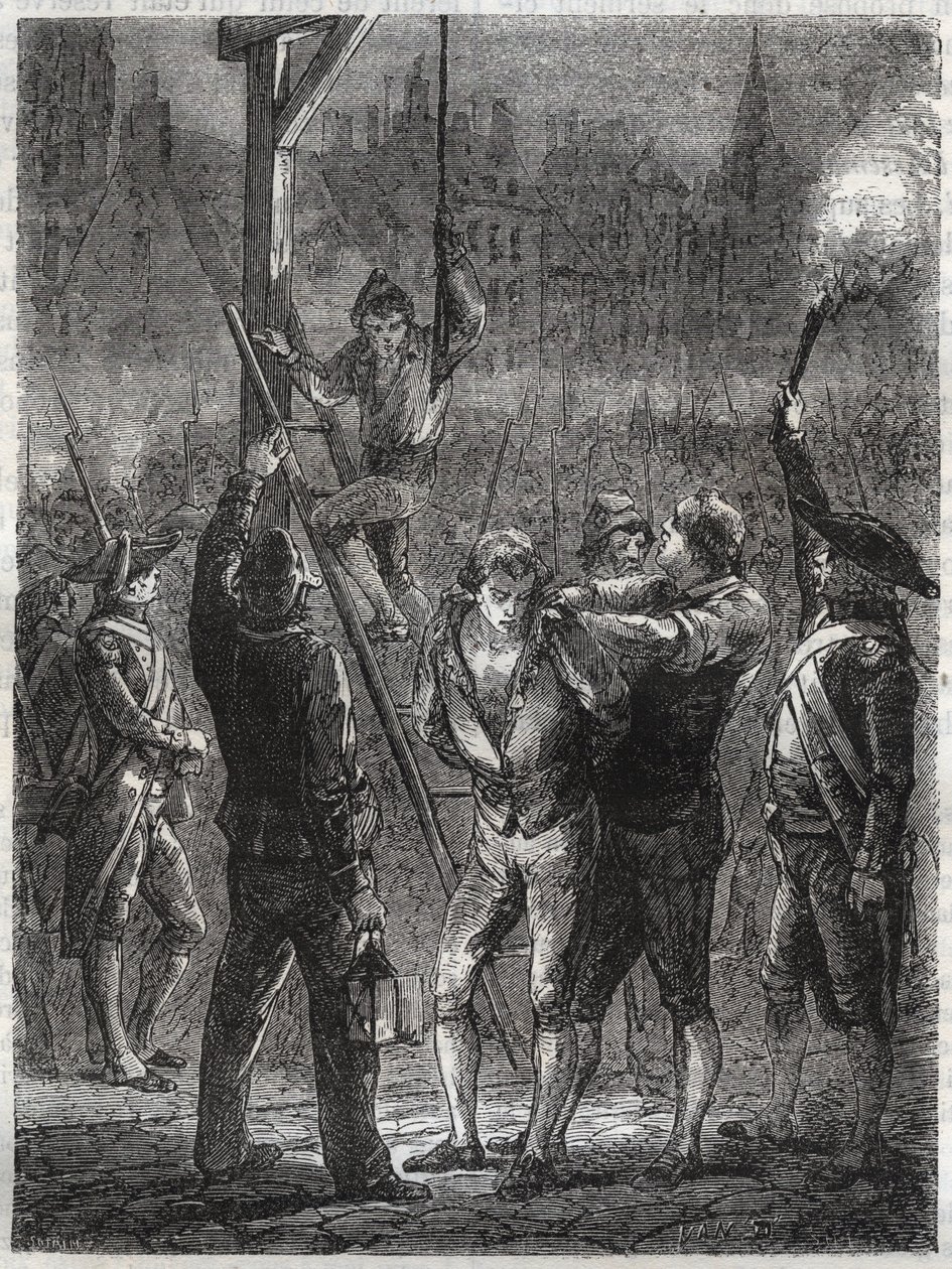 Esecuzione di Thomas de Mahy (1744-1790), Marchese de Favras - Parigi, 19 febbraio da Anonymous Anonymous