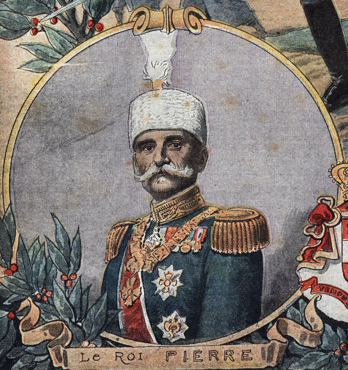 Prima Guerra Mondiale 1914-1918 (14-18): Ritratto di Pietro I di Serbia (Pietro Karadordevic o Karageorgevich) da Anonymous Anonymous