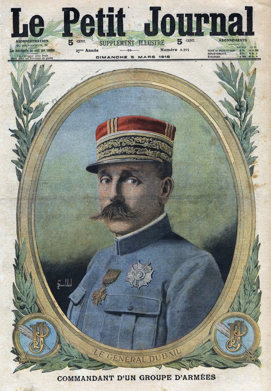 Prima Guerra Mondiale 1914-1918. Ritratto del Generale Auguste Dubail (1851-1934). In "Le Petite Journal", 5/03/1916. Collezione privata da Anonymous Anonymous