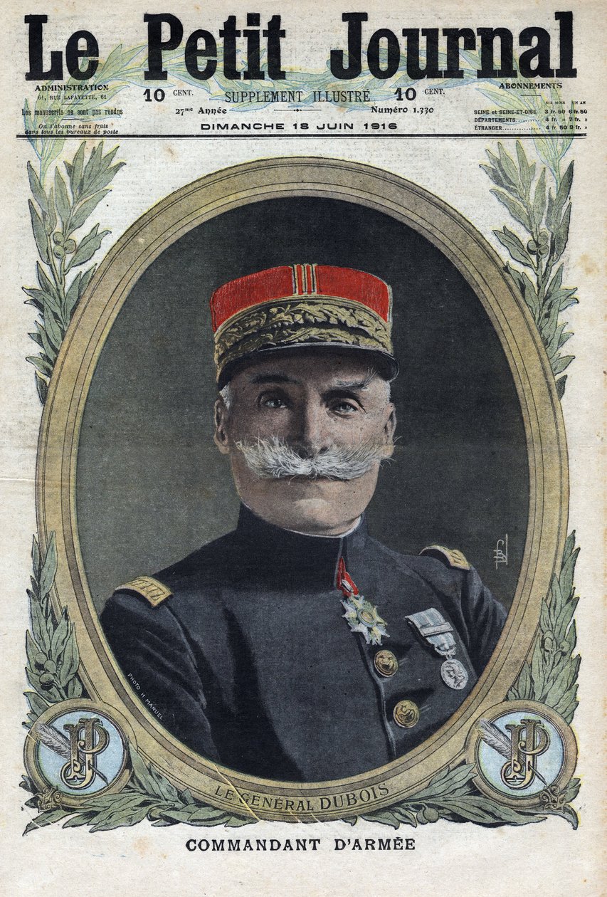 Prima Guerra Mondiale 1914-1918. Ritratto del Generale francese Pierre Dubois (1852-1924). In "Le Petite Journal", 18/06/1916. Collezione privata da Anonymous Anonymous