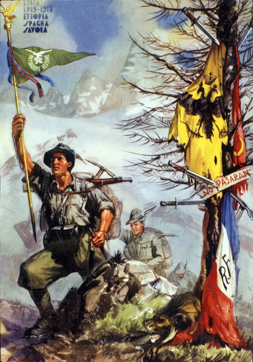 Prima Guerra Mondiale: manifesto celebrativo del Battaglione Vestone degli Alpini italiani, 6º Reggimento da Anonymous Anonymous