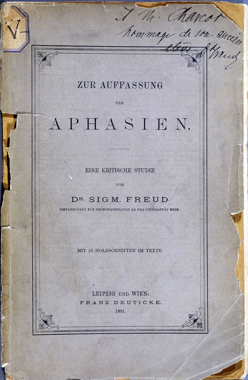Frontespizio del libro "Zur Auffassung der Aphasien" (Sull