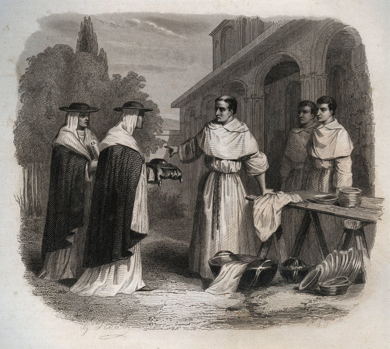 Giovanni da Fidanza noto come Bonaventura (circa 1217-1274) (San Bonaventura) riceve il cappello di cardinale. Incisione del 1846 in 